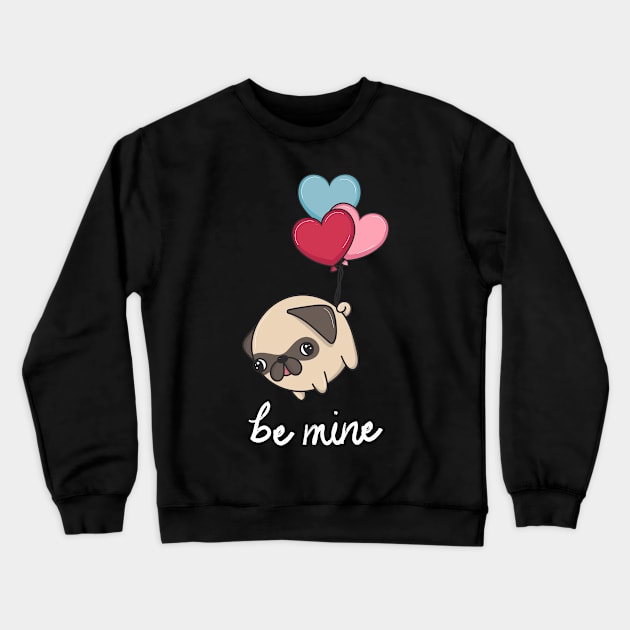 Valentine's Day Pug Crewneck Sweatshirt by Norse Magic